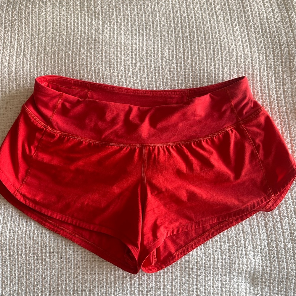 Vibrant Orange LuluLemon Athletic Shorts